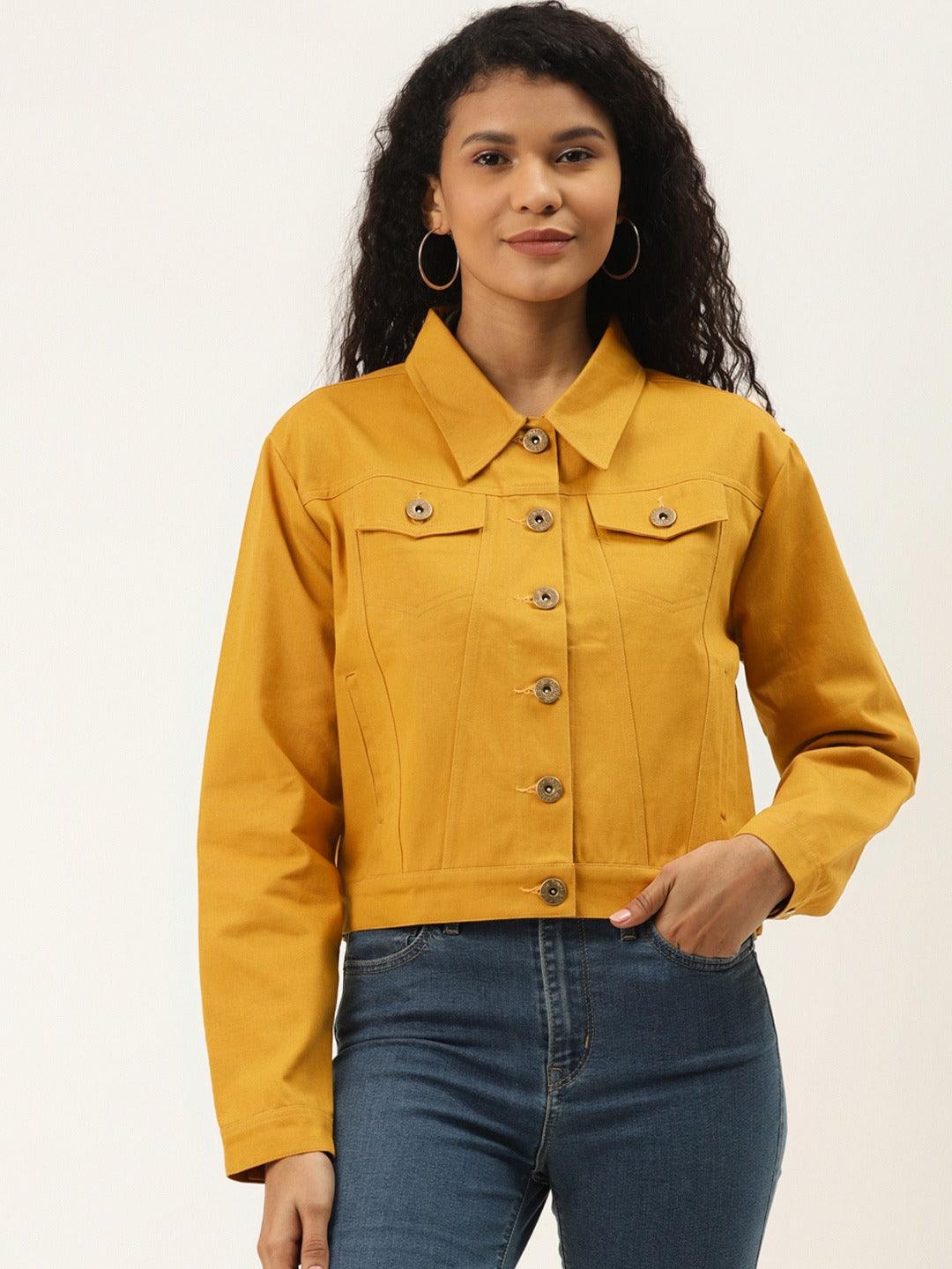 Full Sleeve Ladies Yellow Denim Jacket at Rs 220/piece in New Delhi | ID:  22941458197